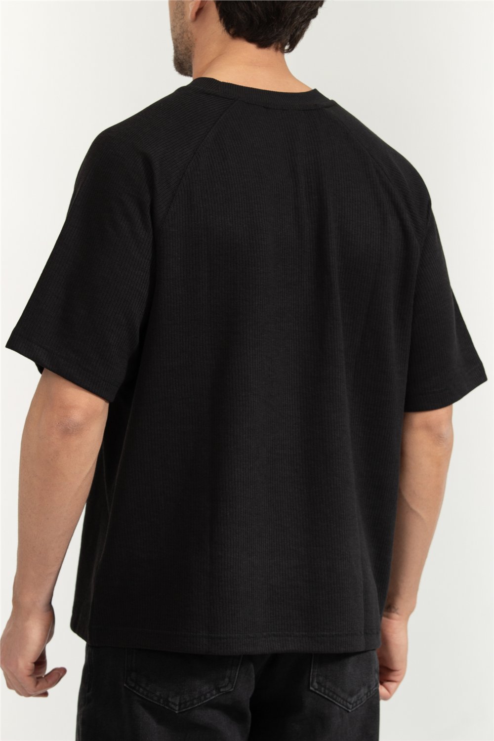 Calvin Klein Cozy Flatback Rib SS Relaxed Tee Erkek Bisiklet Yaka T-Shirt