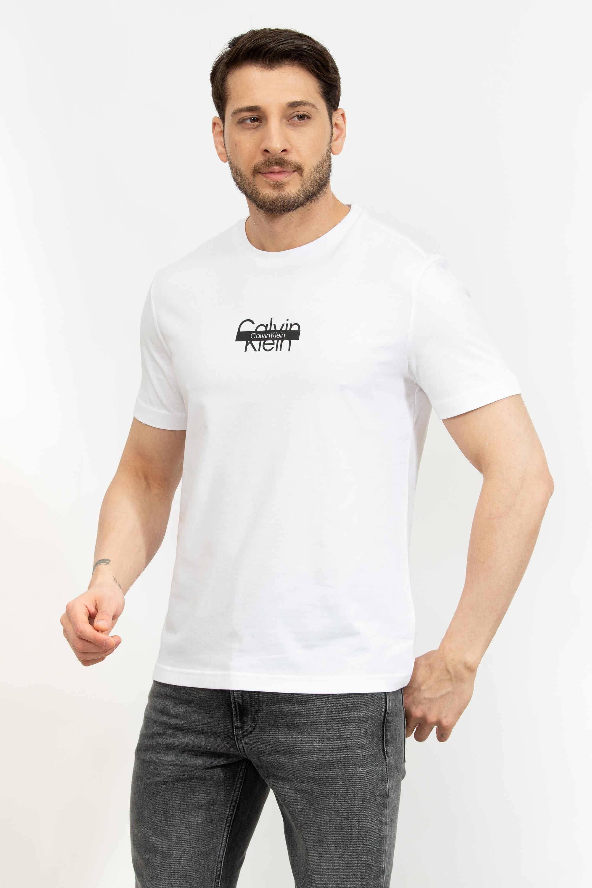 Calvin Klein Cut Through Erkek Bisiklet Yaka T-Shirt