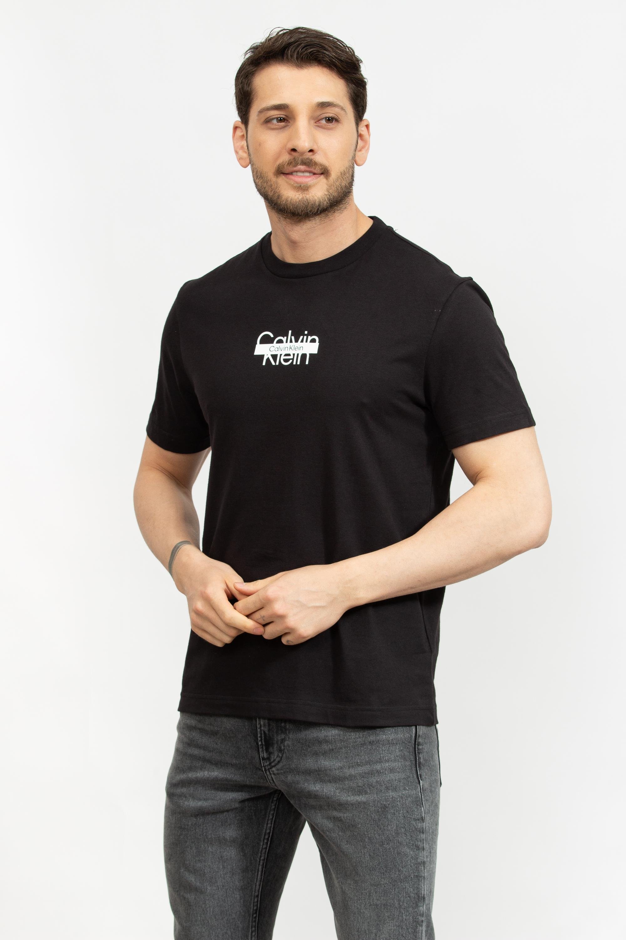 Calvin Klein Cut Through Erkek Bisiklet Yaka T-Shirt