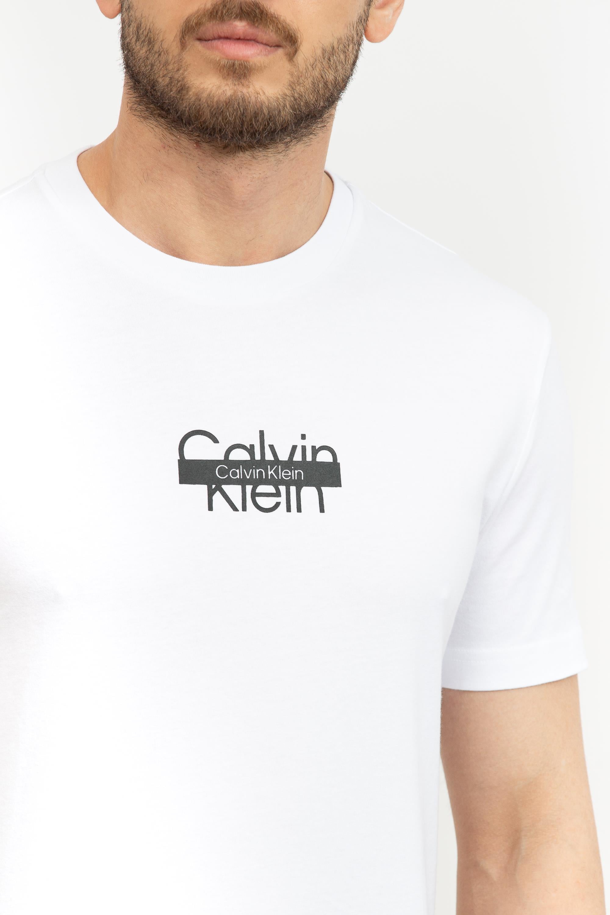 Calvin Klein Cut Through Erkek Bisiklet Yaka T-Shirt