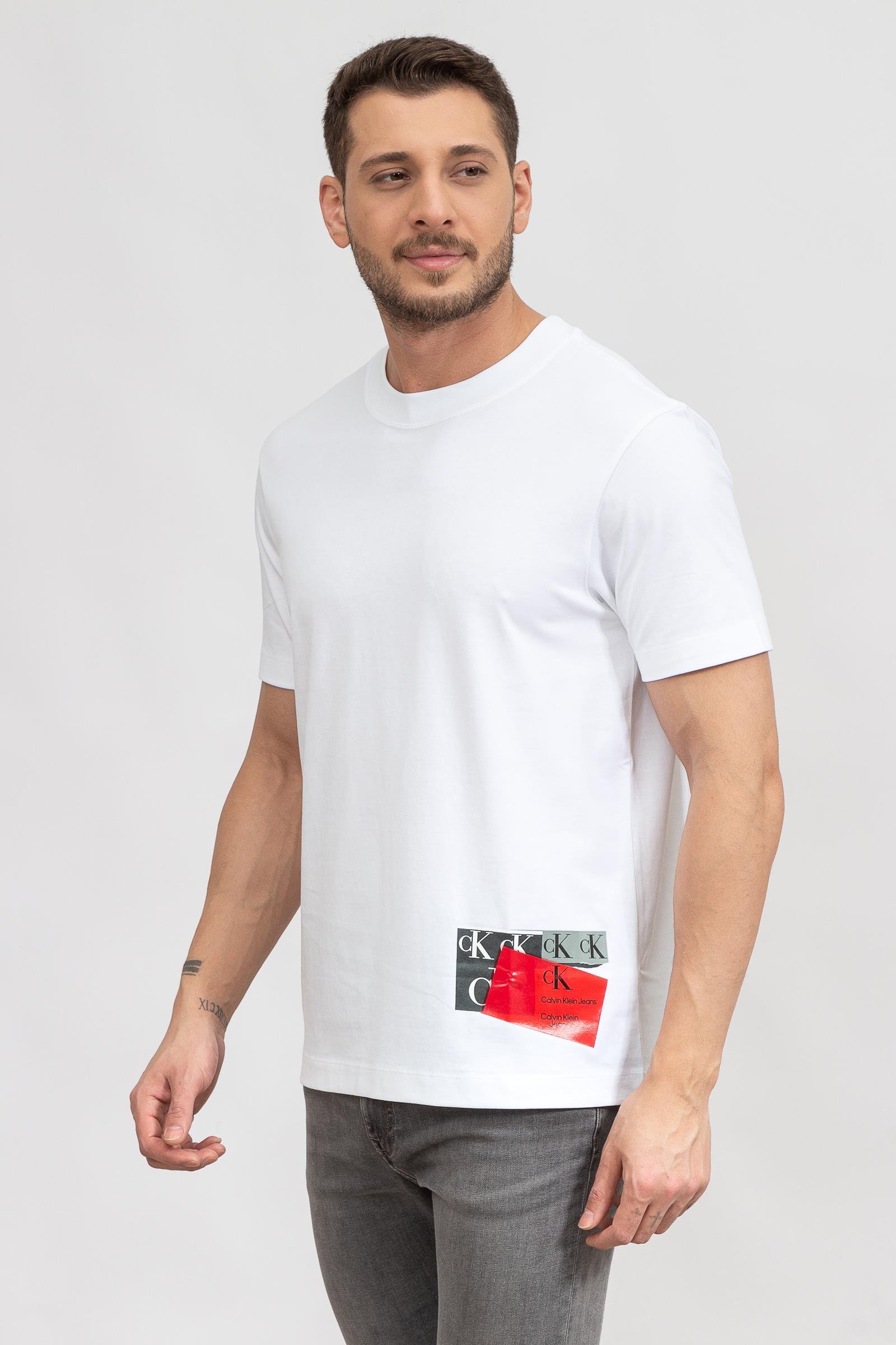 Calvin Klein Disrupted Ck Box Urban Erkek Bisiklet Yaka T-Shirt