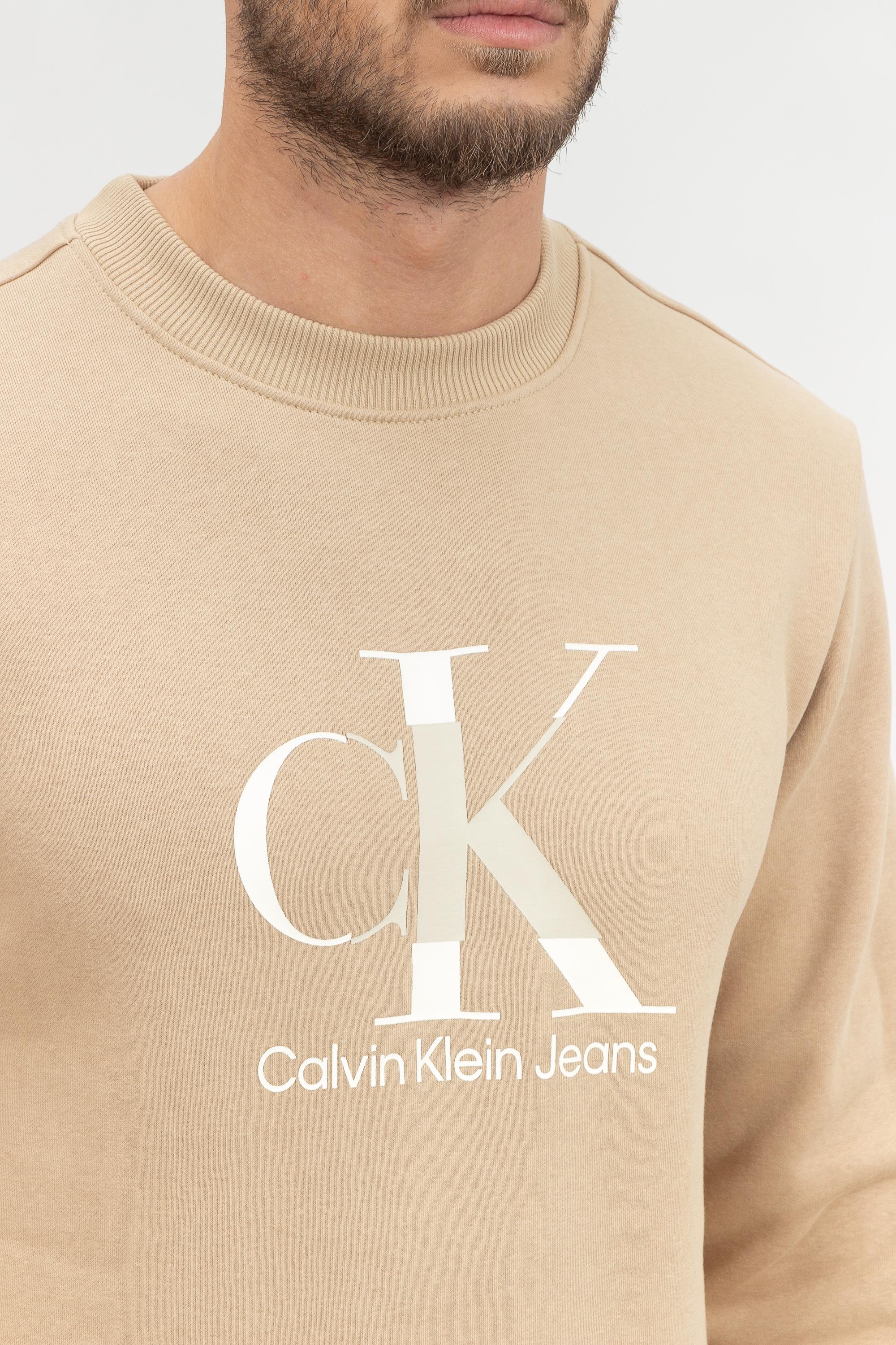 Calvin Klein Disrupted Monologo Crew Neck Erkek Bisiklet Yaka Sweatshirt