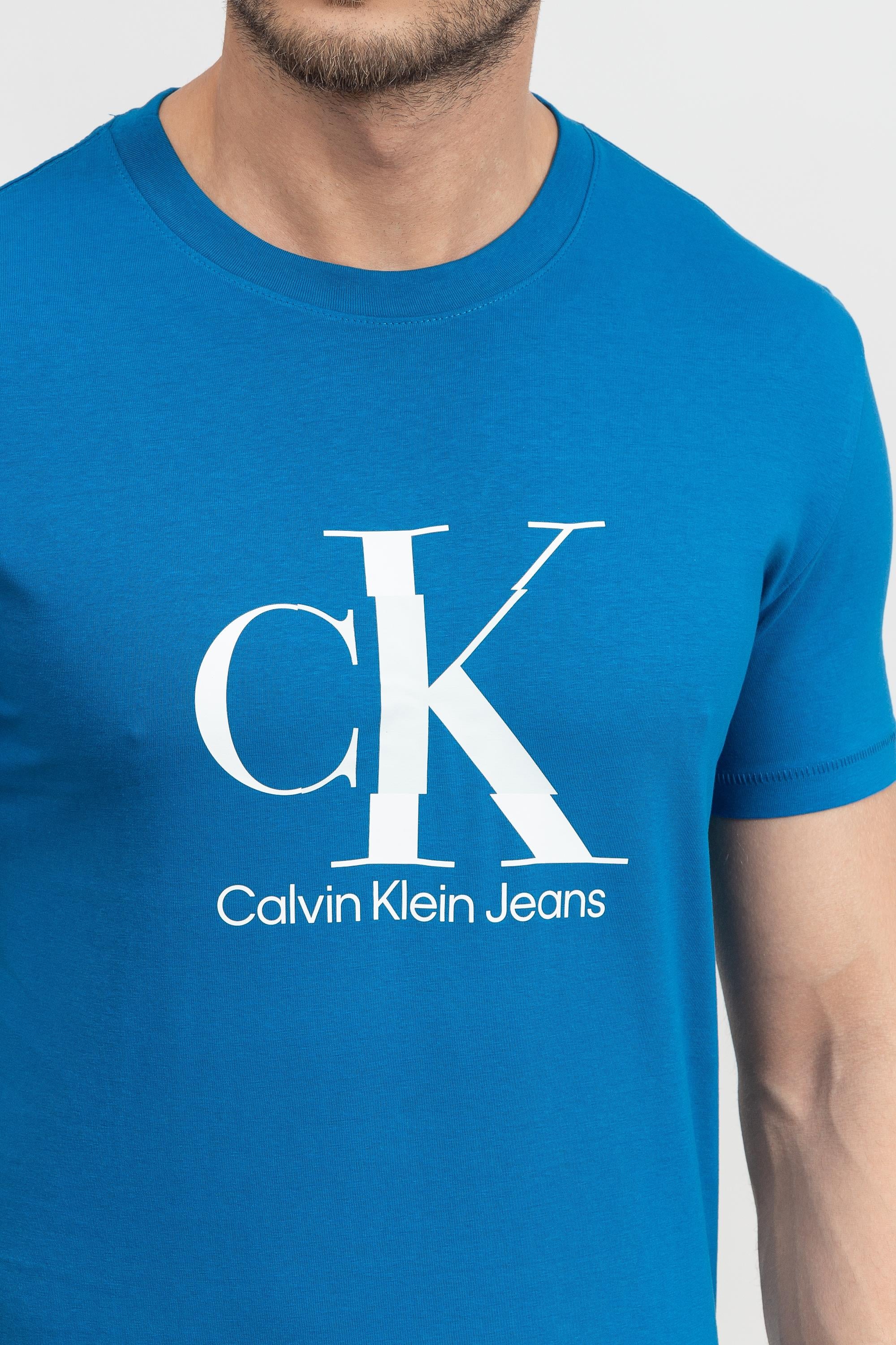 Calvin Klein Disrupted Monologo Erkek Bisiklet Yaka T-Shirt