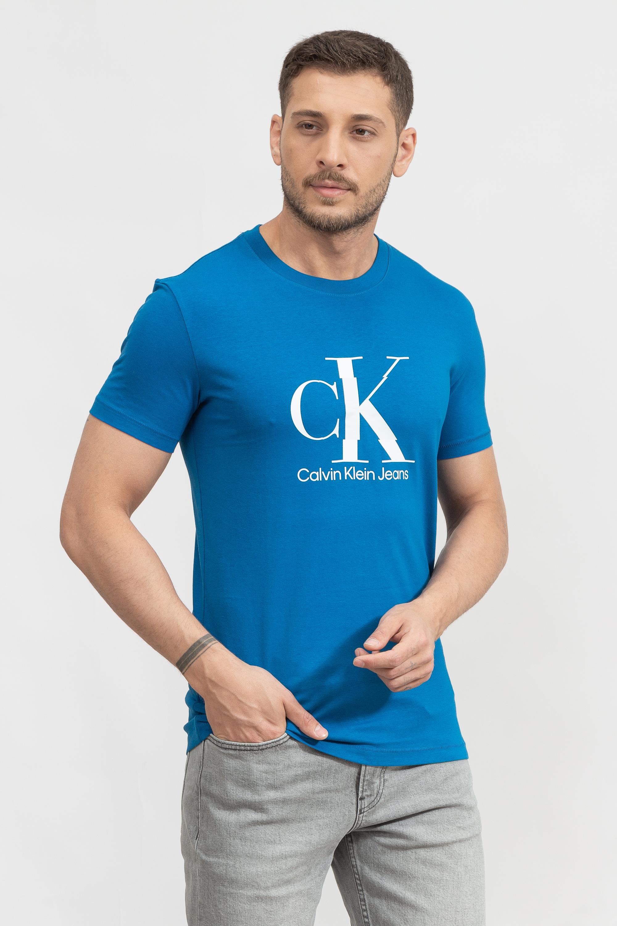 Calvin Klein Disrupted Monologo Erkek Bisiklet Yaka T-Shirt