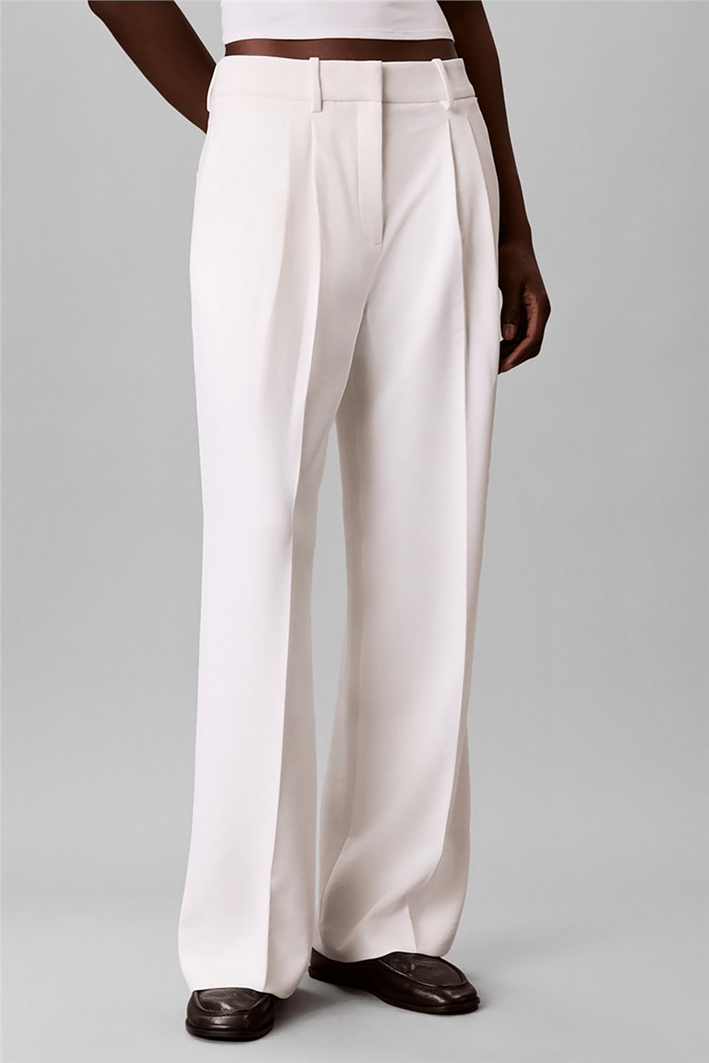 Calvin Klein Effortless Crepe Wide Leg Plted Kadın Pantolon