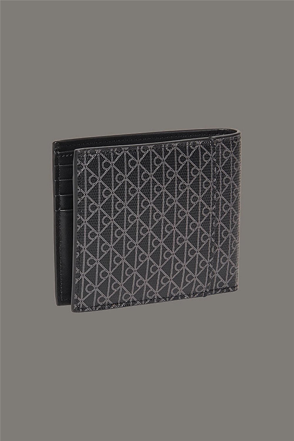 Calvin Klein Emblem Aop Coated Billfold W/ Co Erkek Cüzdan Siyah