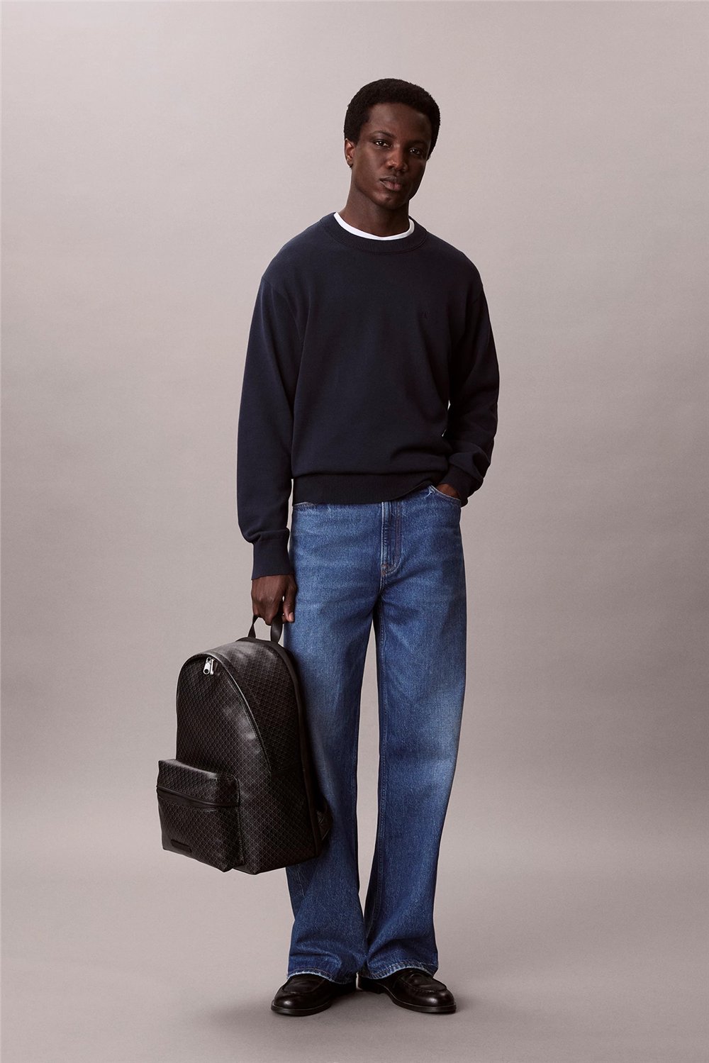 Calvin Klein Emblem Aop Coated Canvas Campus Erkek Sırt Çantası Siyah