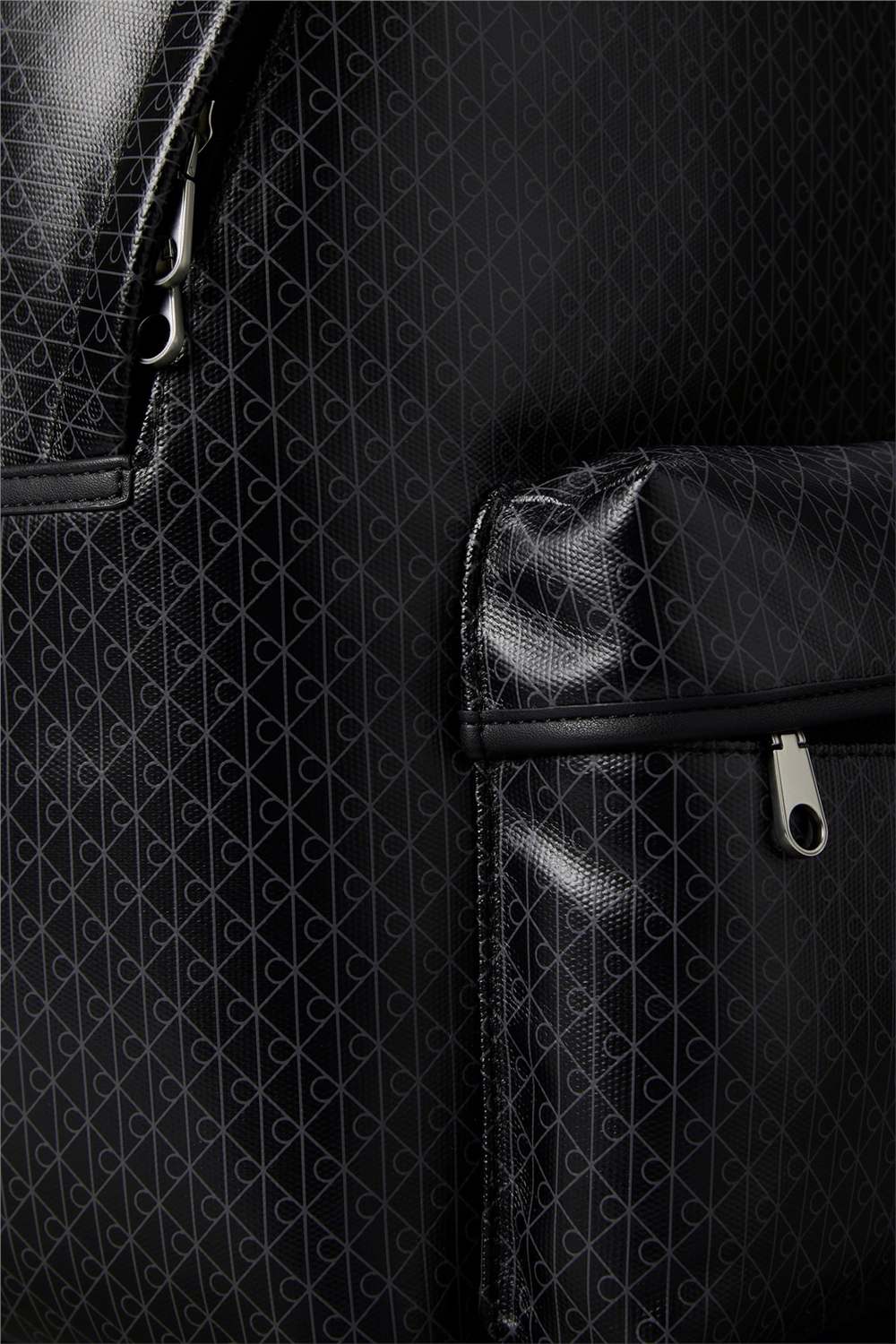 Calvin Klein Emblem Aop Coated Canvas Campus Erkek Sırt Çantası Siyah