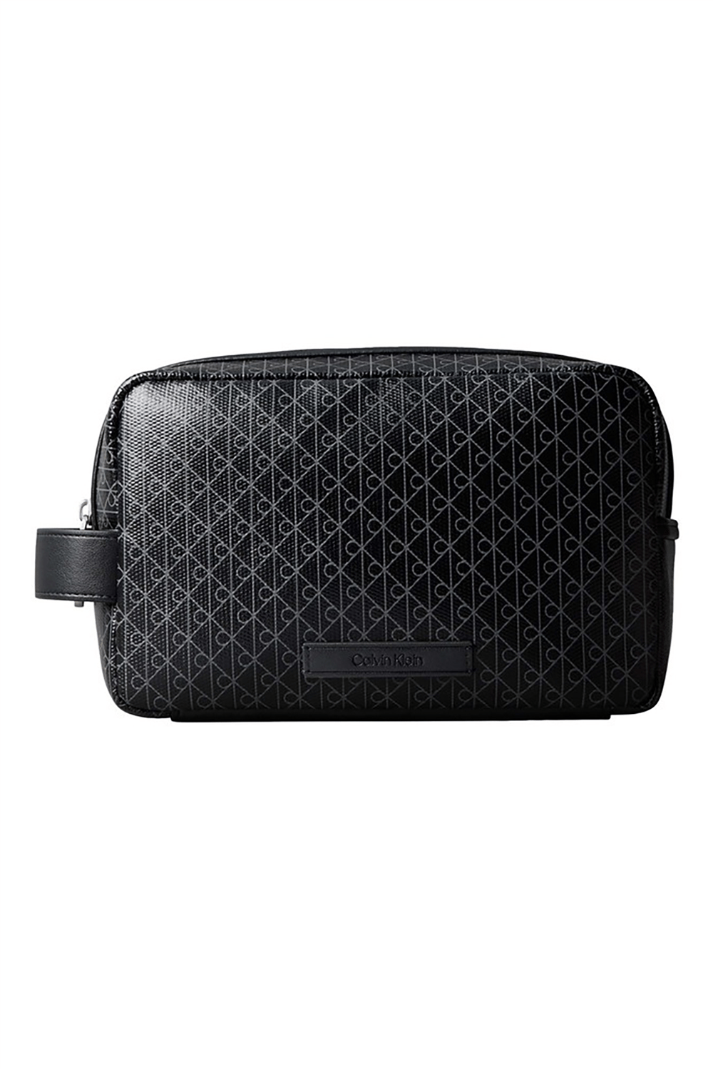 Calvin Klein Emblem Aop Coated Dopp Kit Erkek El Çantası Siyah