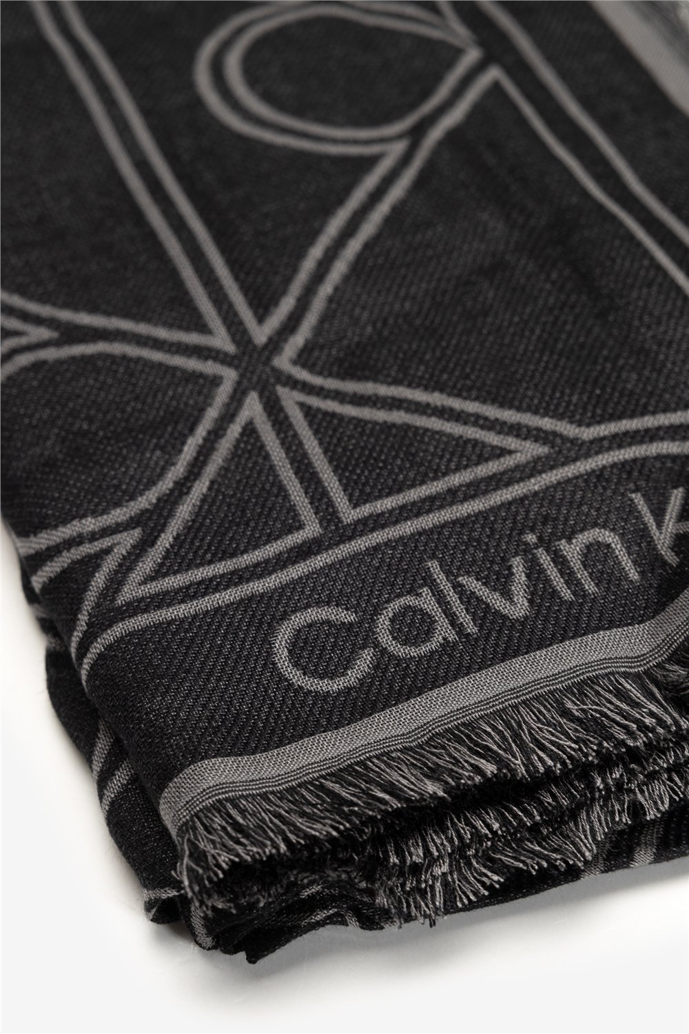 Calvin Klein Emblem Aop Contrast LW Square Sc Kadın Şal