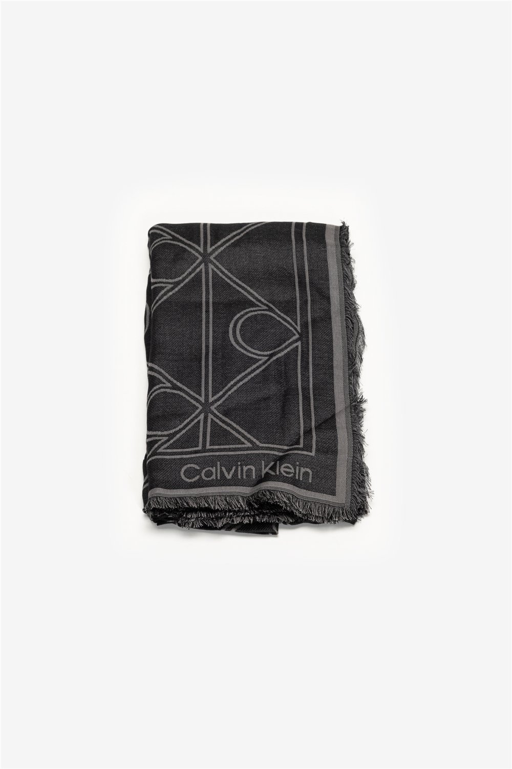 Calvin Klein Emblem Aop Contrast LW Square Sc Kadın Şal