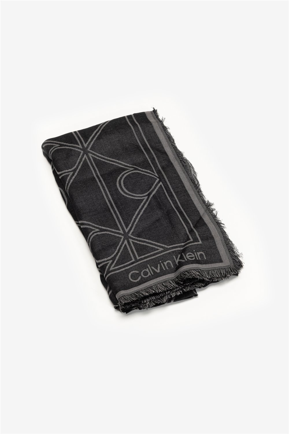 Calvin Klein Emblem Aop Contrast LW Square Sc Kadın Şal
