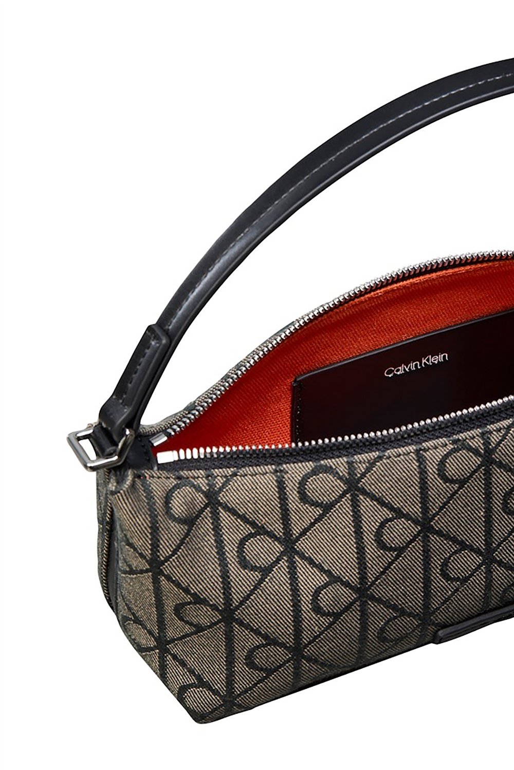 Calvin Klein Emblem Aop Jacquard Conv Bag Kadın Omuz Çantası Yeşil