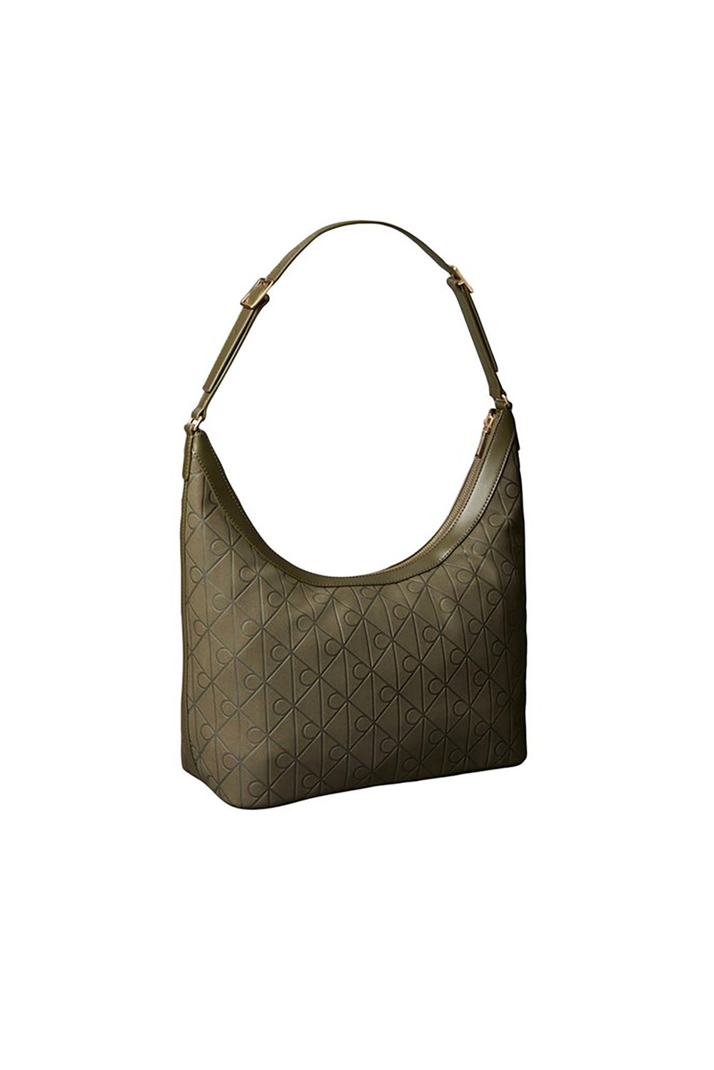 Calvin Klein Emblem Aop Sueded M Shoulder Bag Kadın Mini Omuz Çantası Yeşil