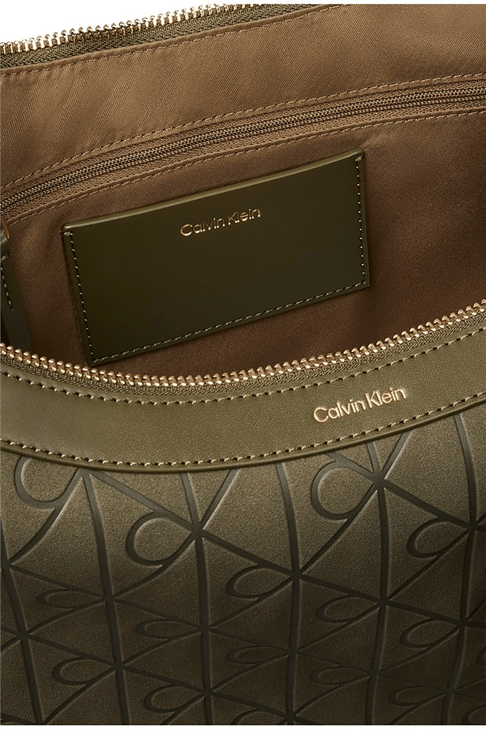 Calvin Klein Emblem Aop Sueded M Shoulder Bag Kadın Mini Omuz Çantası Yeşil