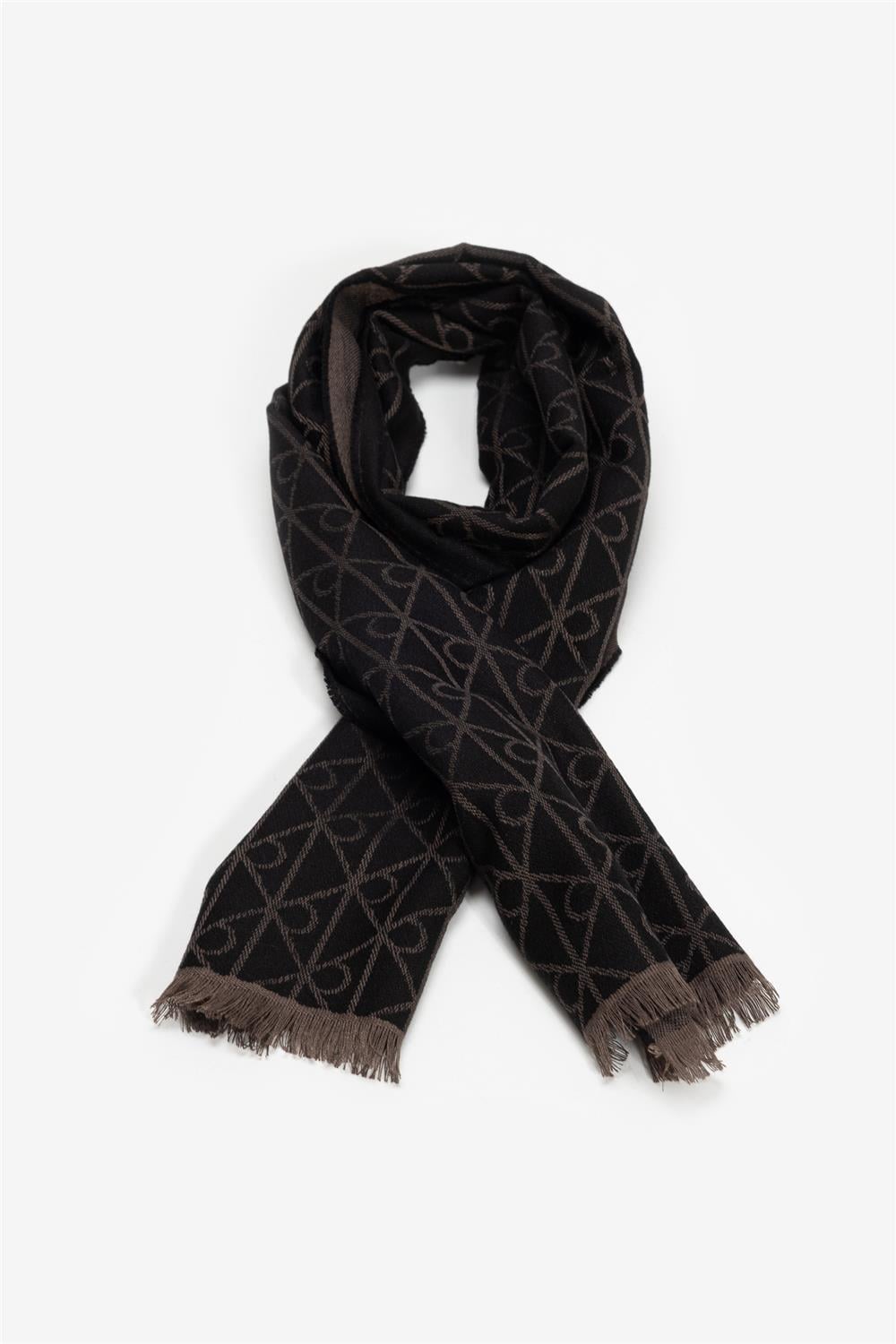 Calvin Klein Emblem Aop Tonal Wool Lw Erkek Atkı