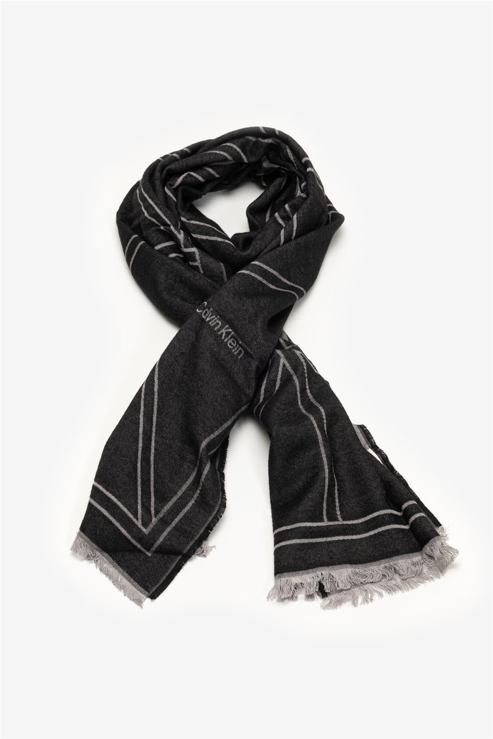 Calvin Klein Emblem Repeat LW Shawl W Fringes Kadın Şal