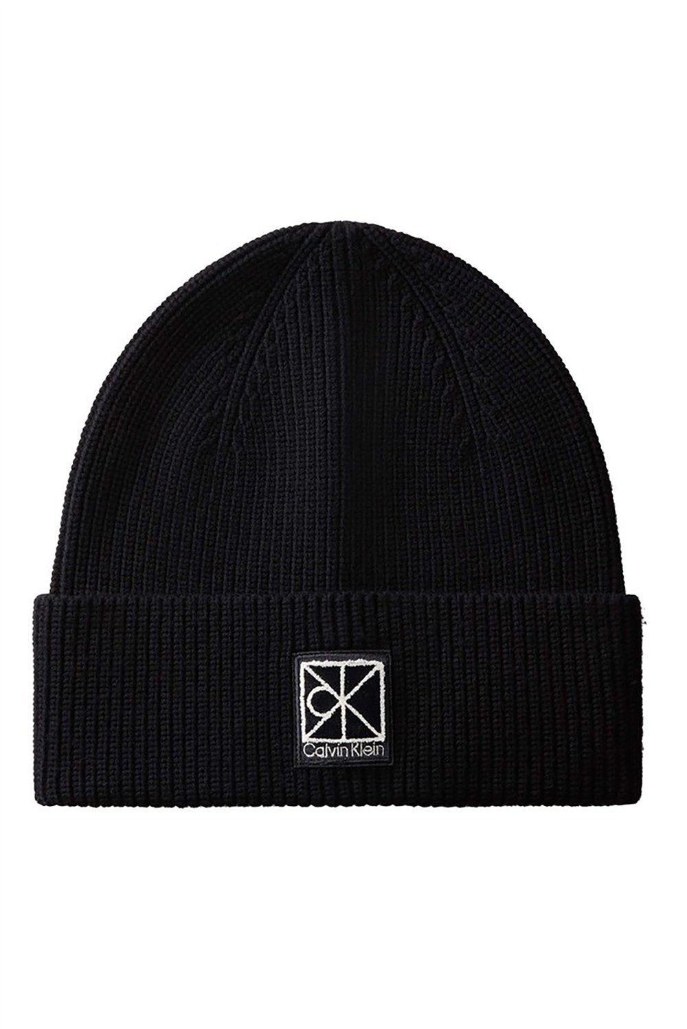 Calvin Klein Emblem Square Ri﻿B Beanie Kadın Bere Siyah