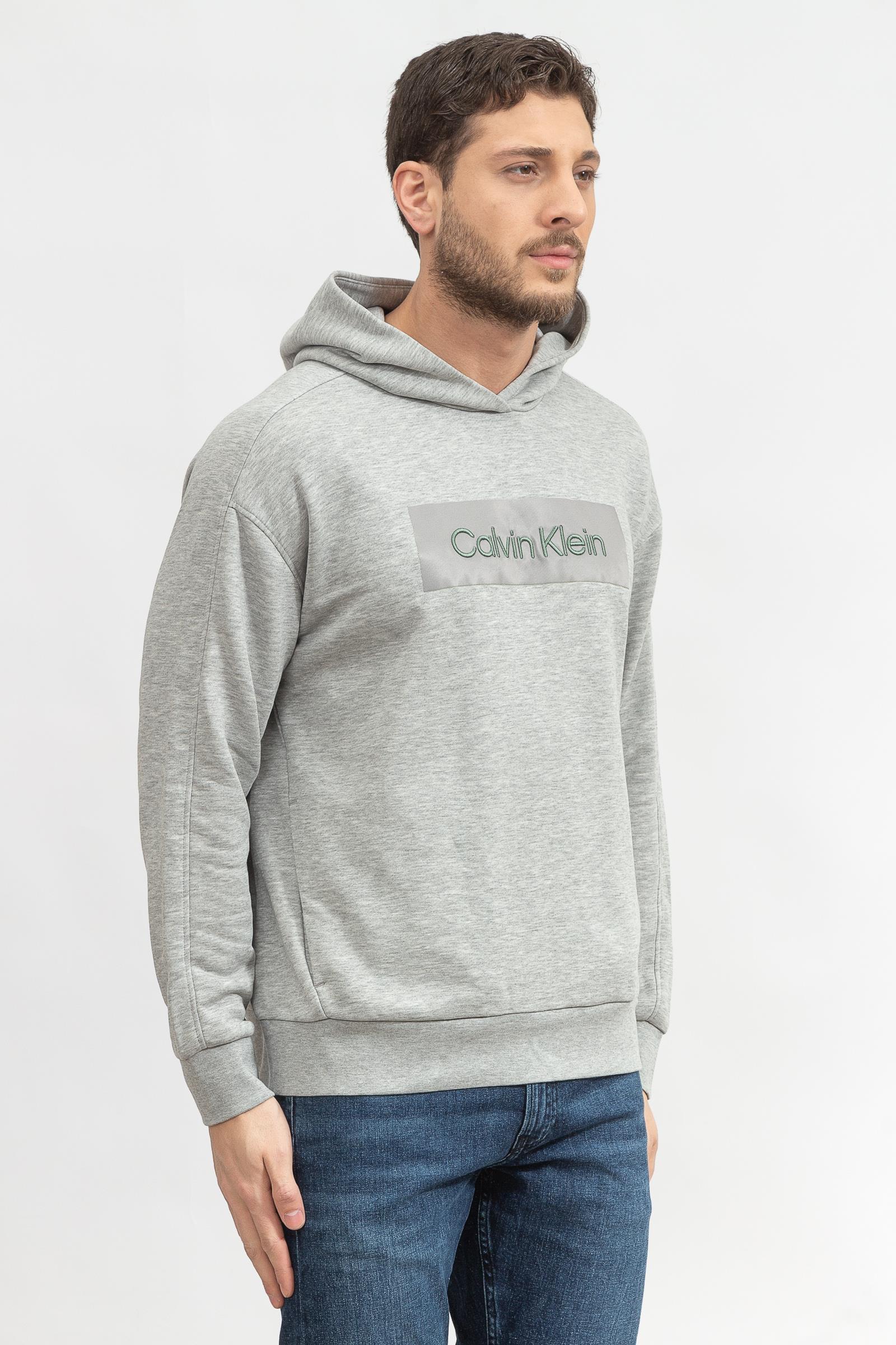 Calvin Klein Embroidered Comfort Hoodie Erkek Kapüşonlu Sweatshirt