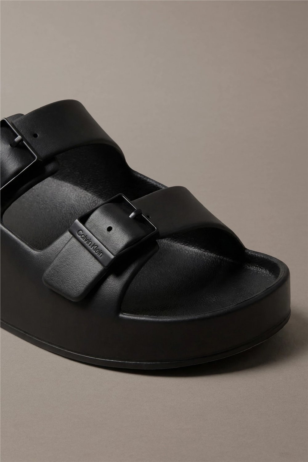 Calvin Klein Ergon Eva Double Bar Erkek Sandalet Siyah
