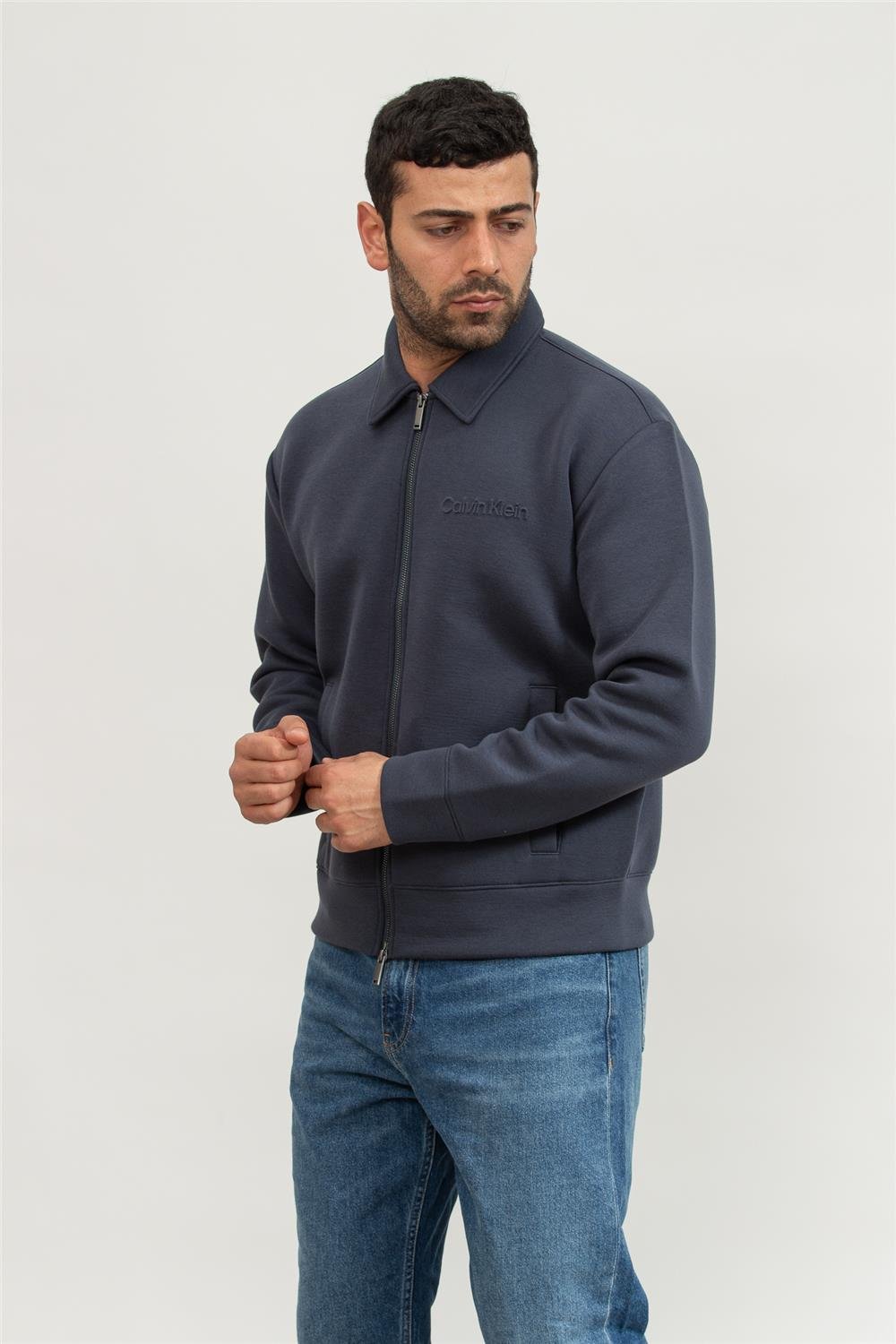 Calvin Klein Erkek Fermuarlı Sweatshirt