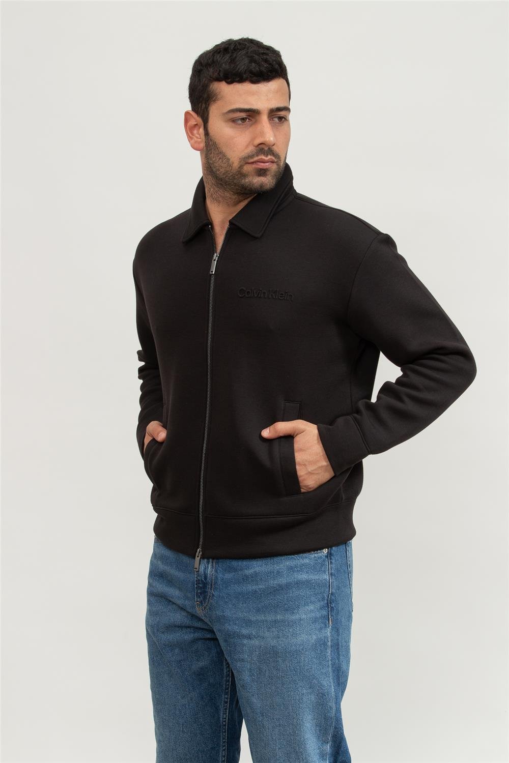Calvin Klein Erkek Fermuarlı Sweatshirt