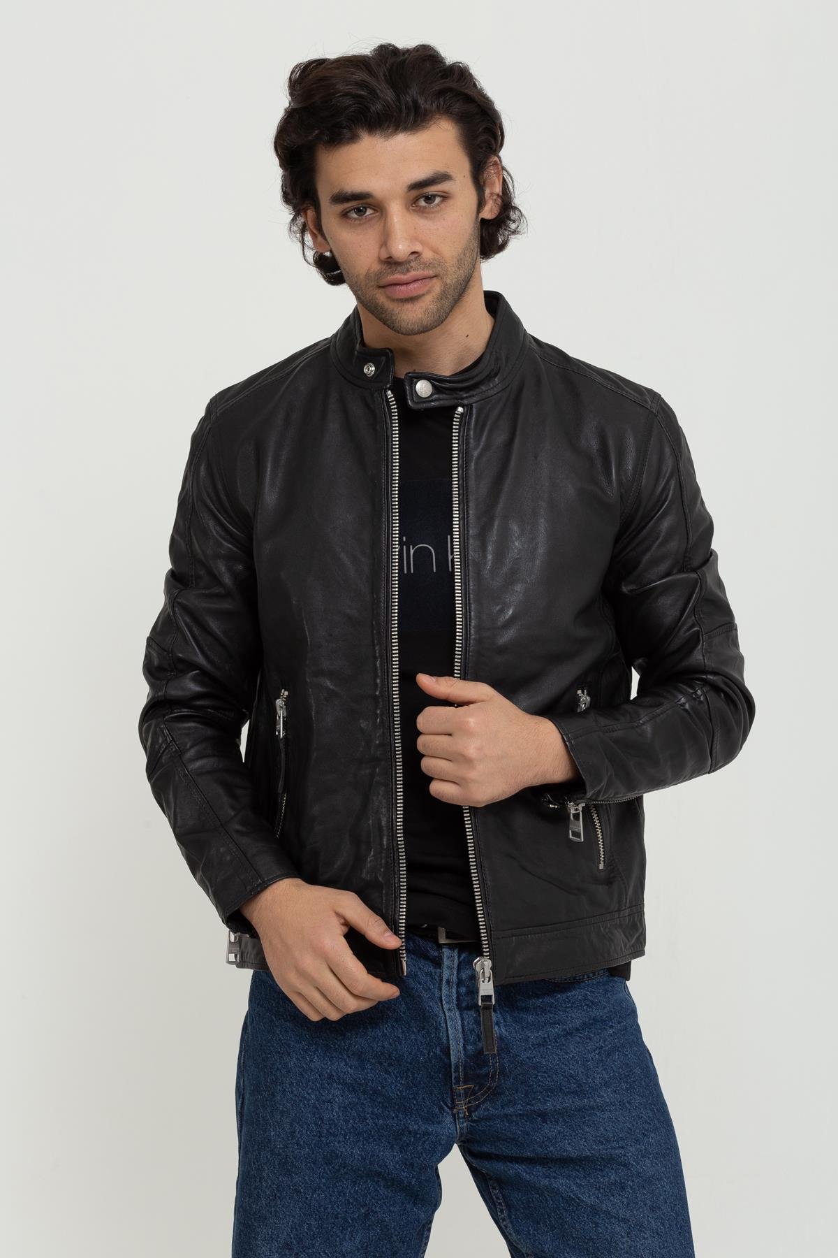Calvin Klein Erkek Racer %100 Deri Mont