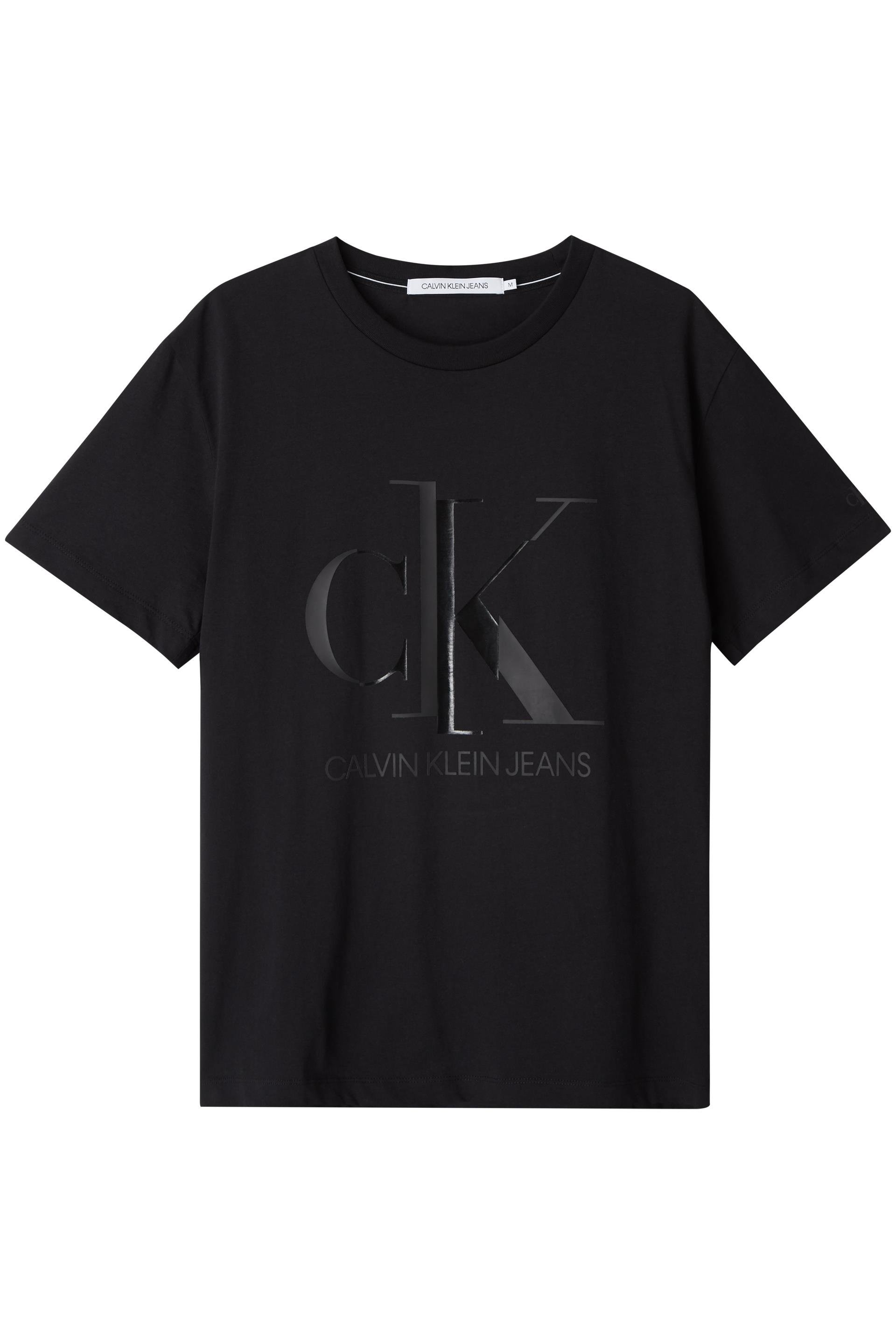 Calvin Klein Erkek Shiny Monogram Logo Slim Fit T-Shirt