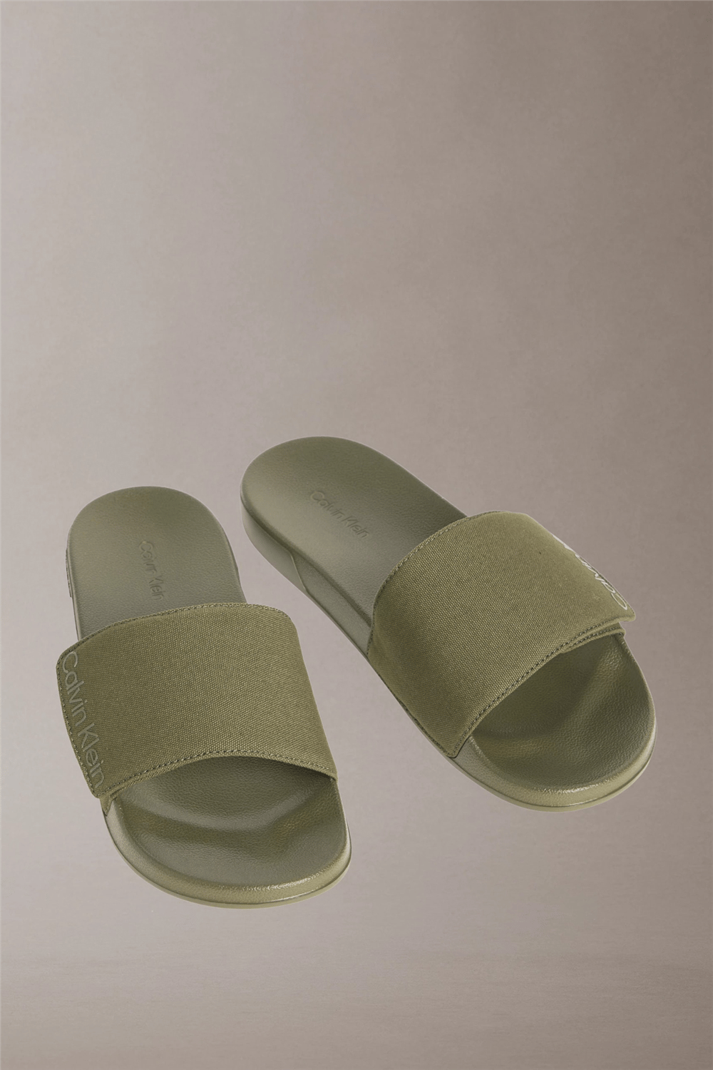 Calvin Klein Ess Slide Adj Monobr Erkek Terlik Bej
