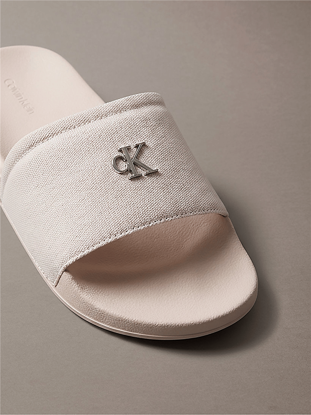Calvin Klein Ess Slide Canvas Hdw Kadın Terlik Bej