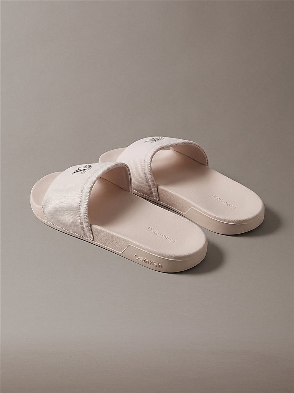 Calvin Klein Ess Slide Canvas Hdw Kadın Terlik Bej