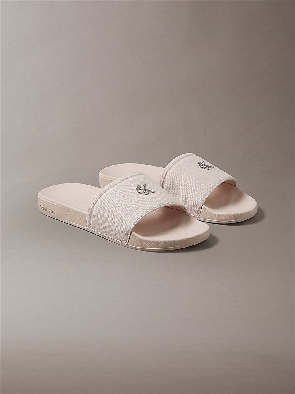 Calvin Klein Ess Slide Canvas Hdw Kadın Terlik Bej