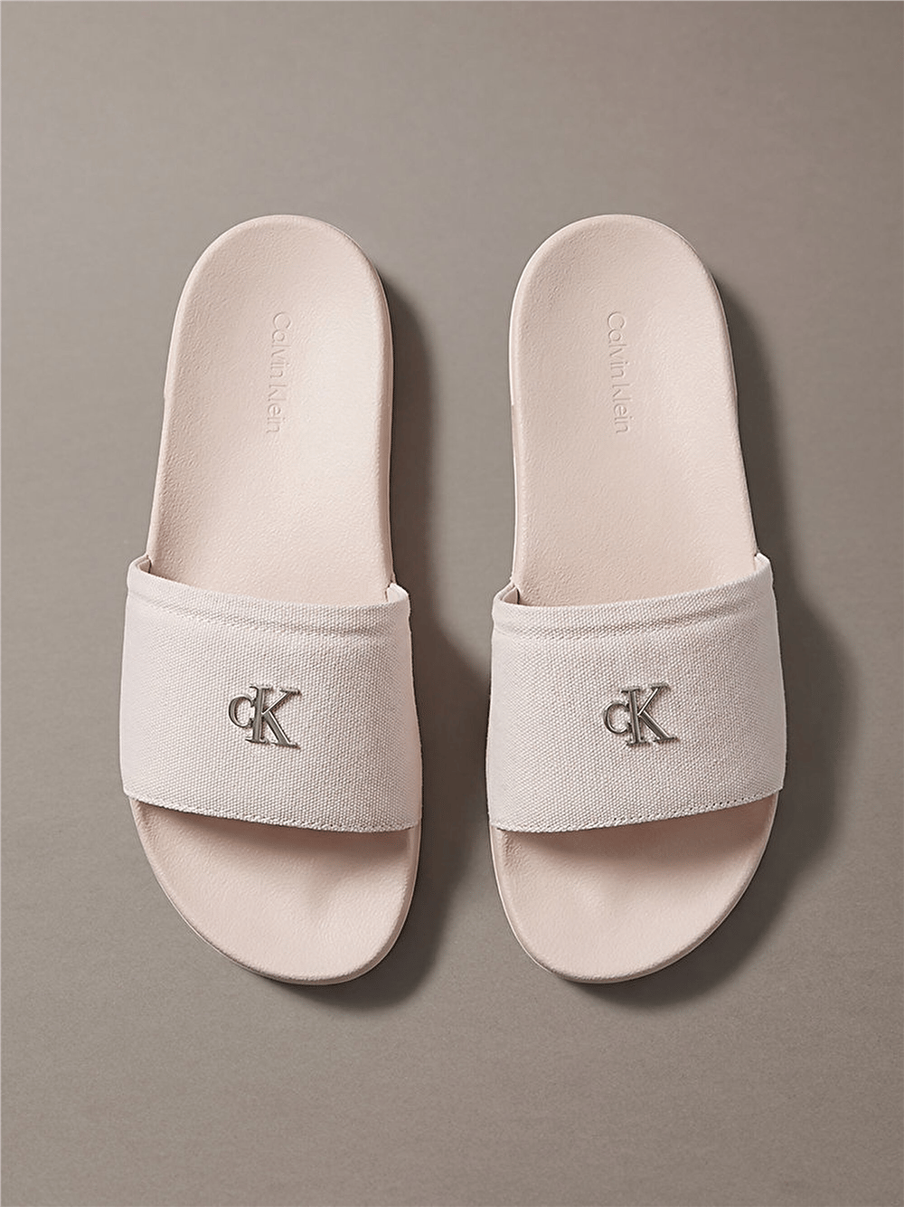 Calvin Klein Ess Slide Canvas Hdw Kadın Terlik Bej