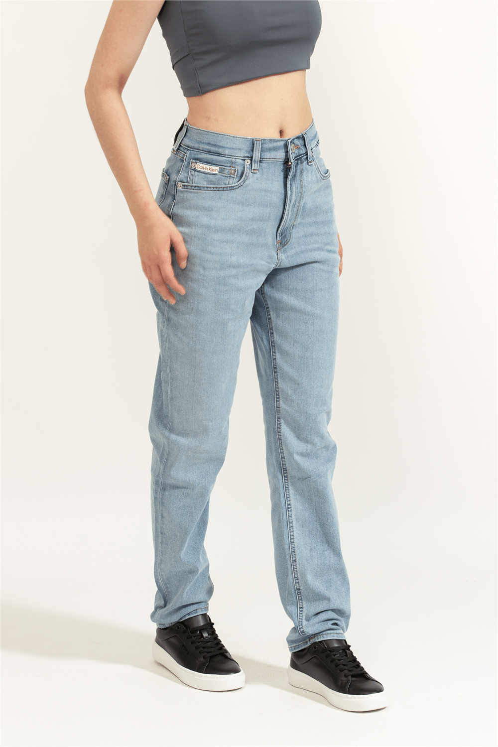 Calvin Klein Eu New Mom Jean Blue Rain Kadın Jean Pantolon