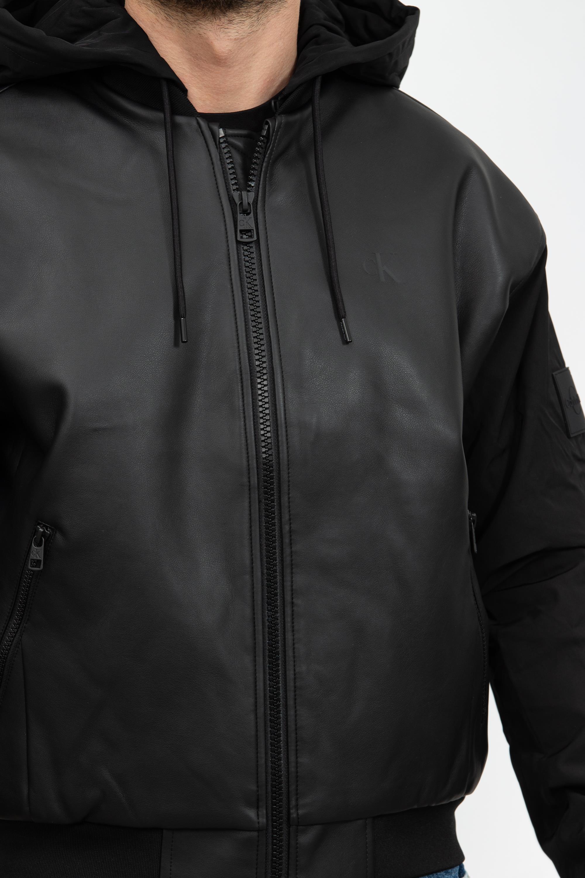 Calvin Klein Faux Leather Bomber Erkek Deri Mont