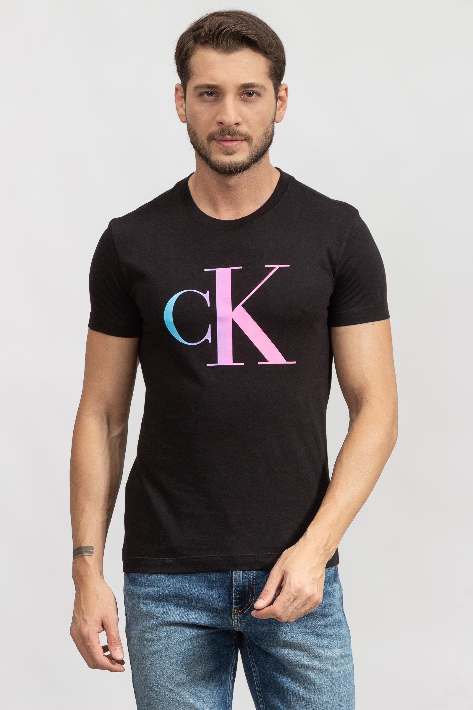 Calvin Klein Filled Ck Erkek Bisiklet Yaka T-Shirt