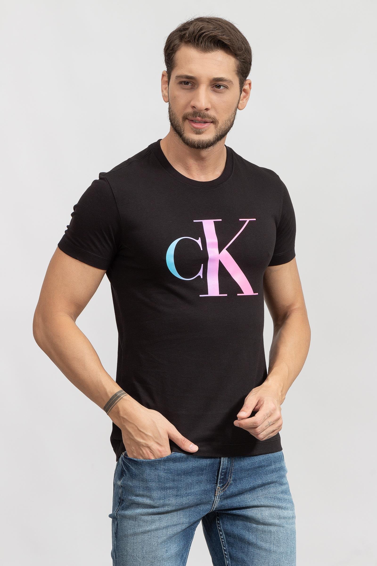 Calvin Klein Filled Ck Erkek Bisiklet Yaka T-Shirt