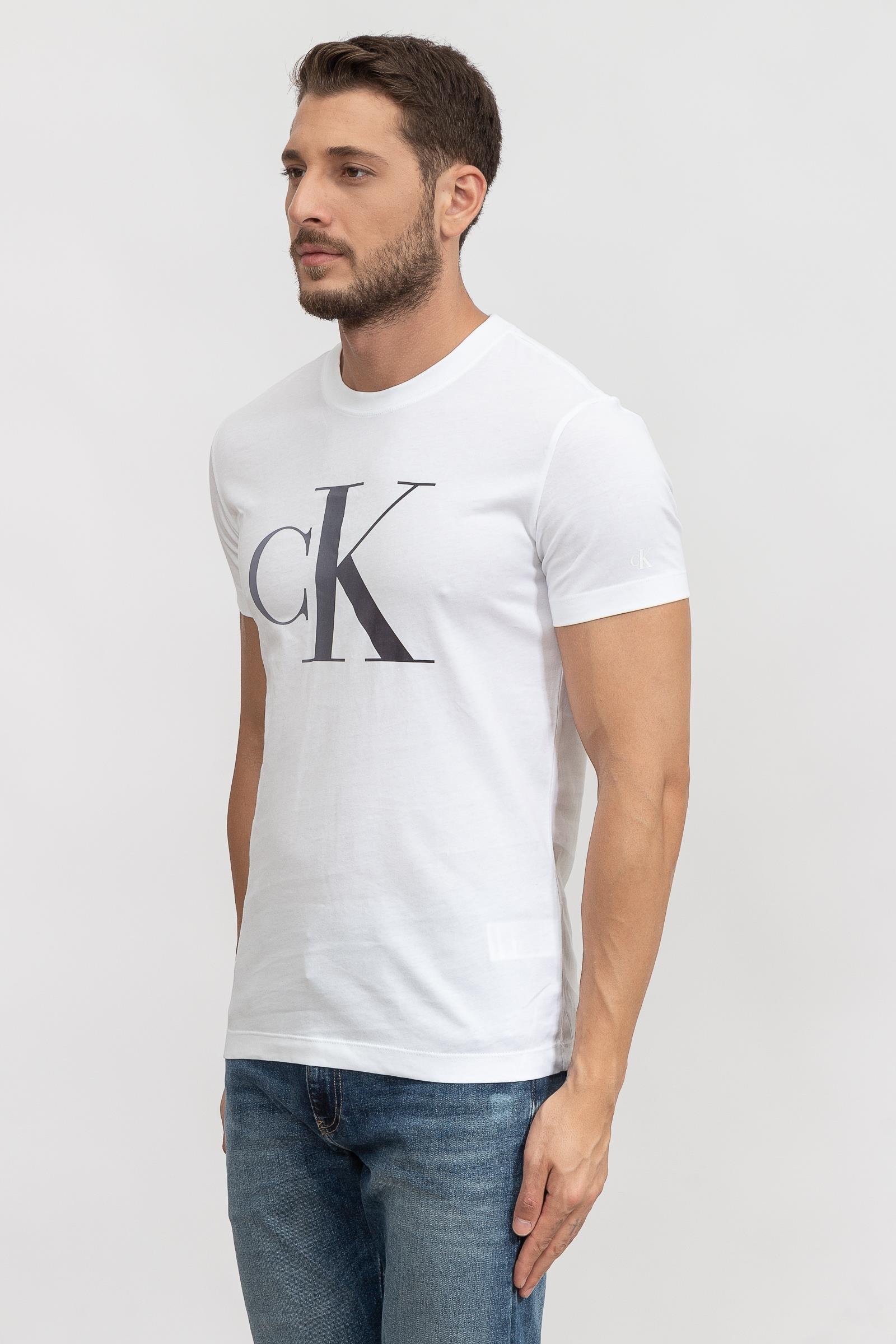 Calvin Klein Filled Ck Erkek Bisiklet Yaka T-Shirt
