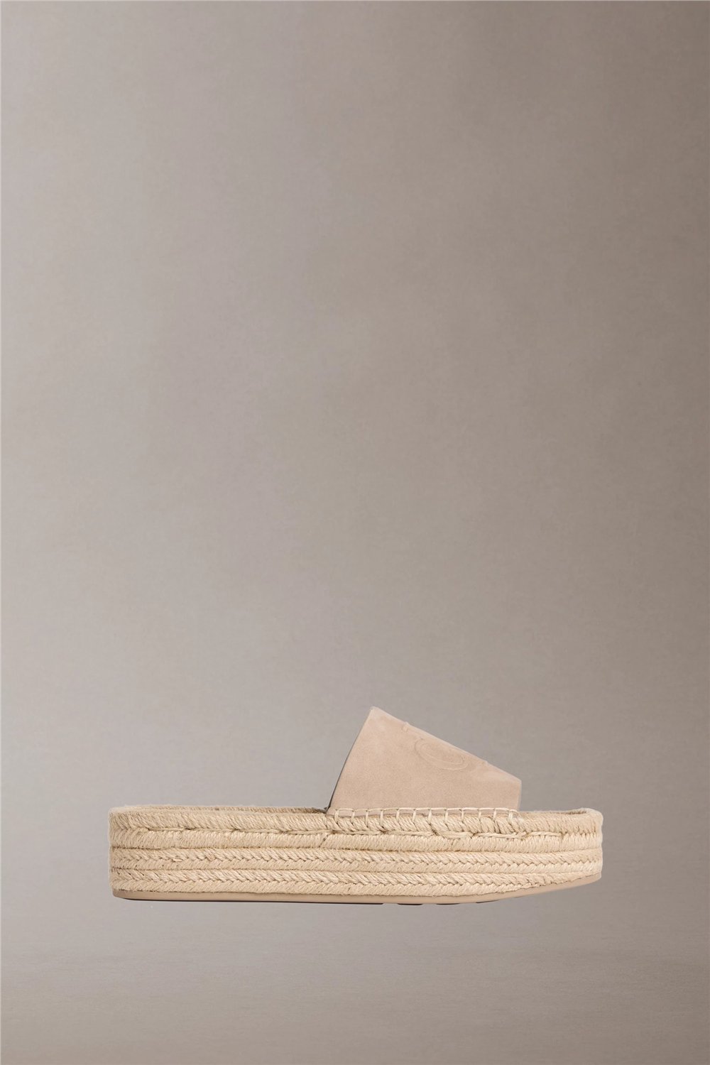 Calvin Klein Flatf Espa Mule Nub Kadın Espadril Bej