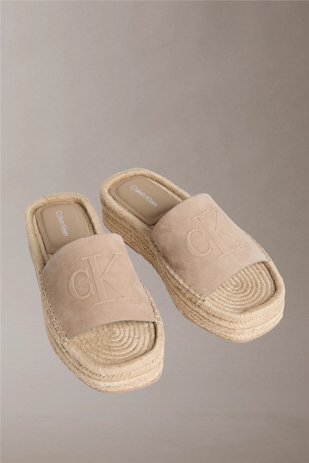 Calvin Klein Flatf Espa Mule Nub Kadın Espadril Bej