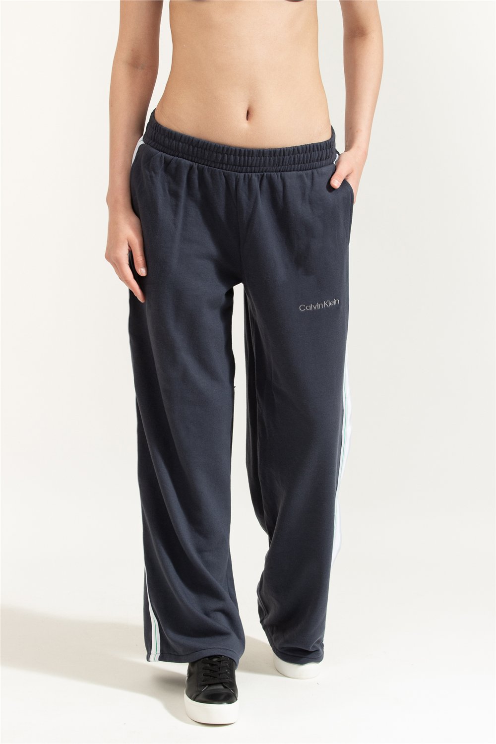 Calvin Klein French Terry Wide Le Kadın Eşofman Altı Mavi