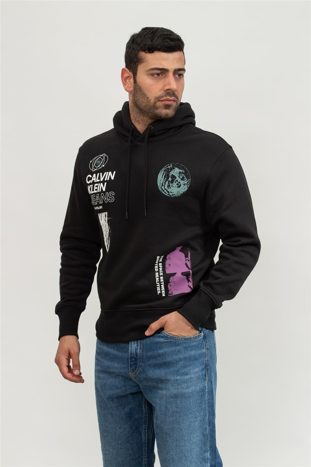 Calvin Klein Future Fade Erkek Kapüşonlu Sweatshirt