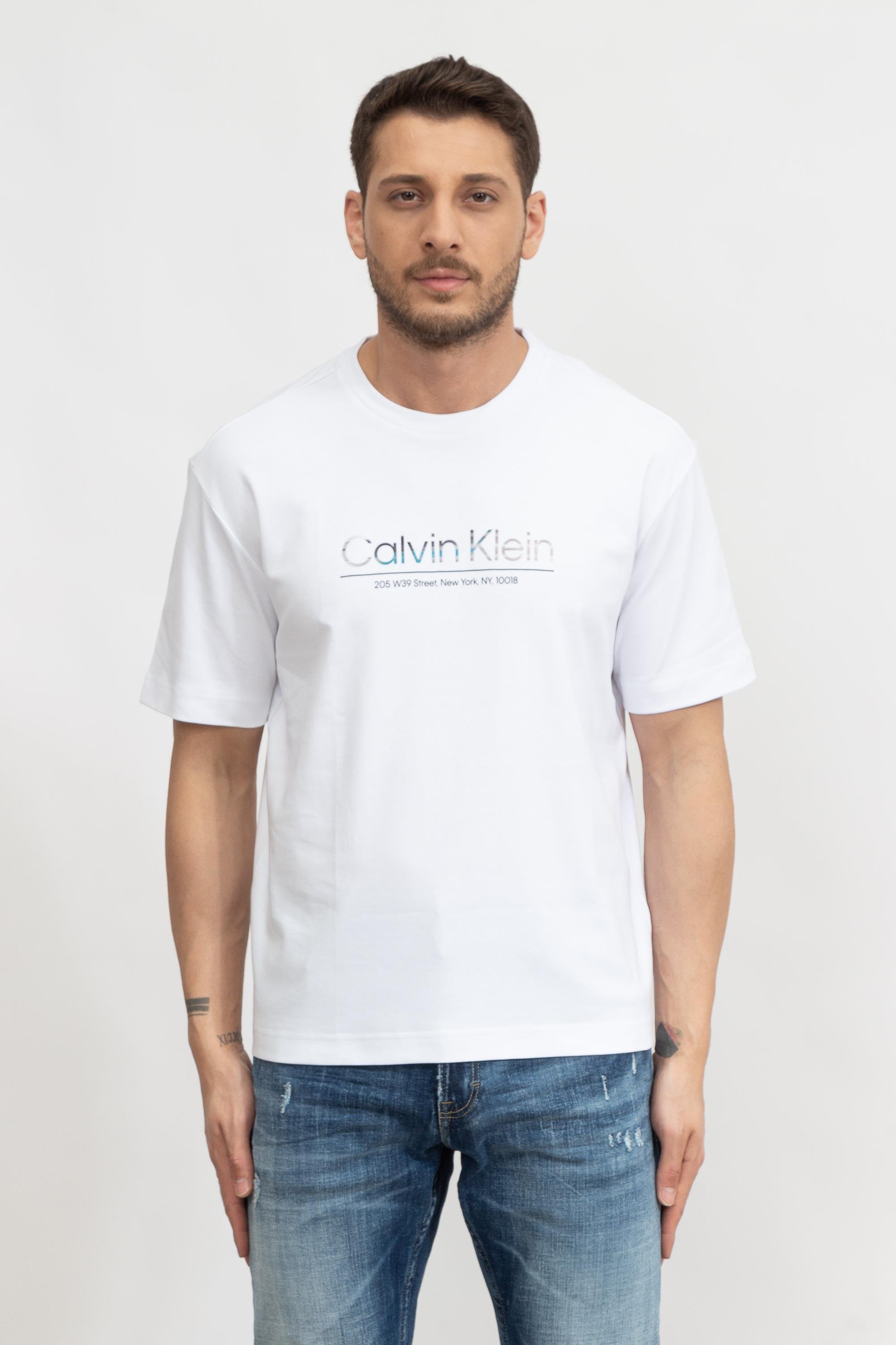 Calvin Klein Glitch Logo Modern Comfort Erkek Bisiklet Yaka T-Shirt