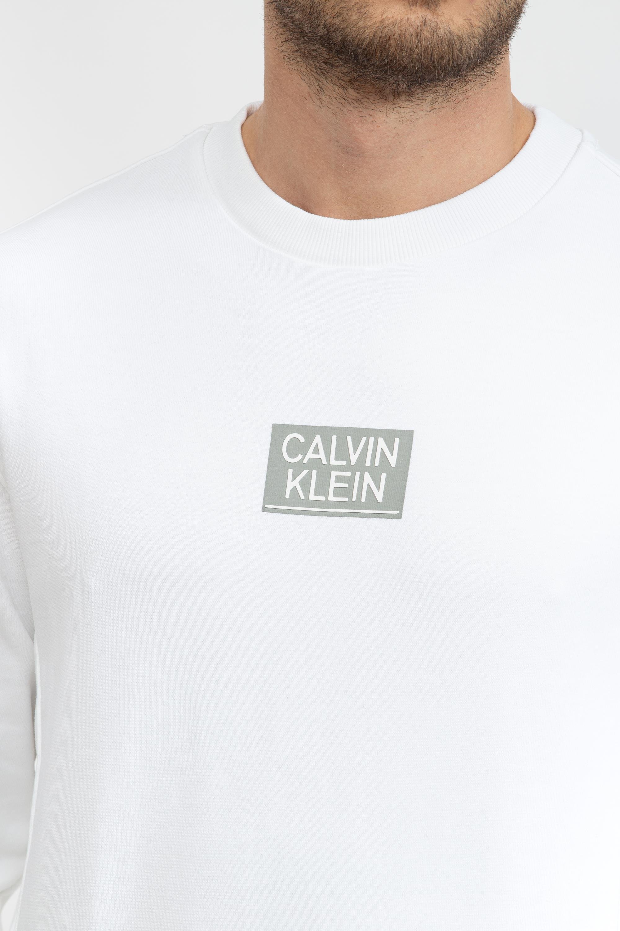 Calvin Klein Gloss Stencil Logo Erkek Bisiklet Yaka Sweatshirt