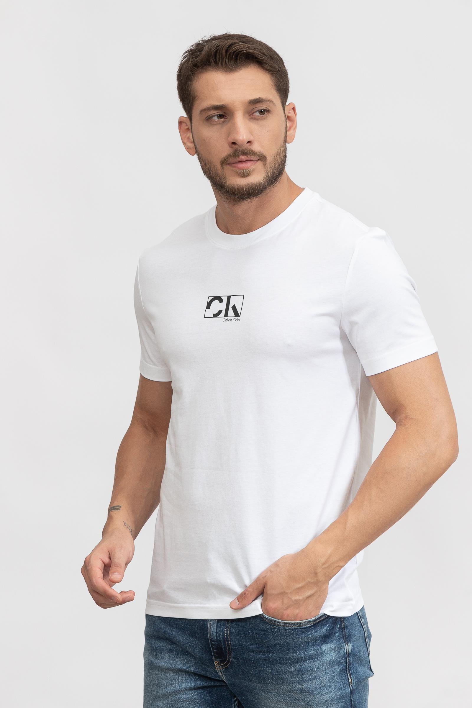 Calvin Klein Graphic Box Logo Erkek Bisiklet Yaka T-Shirt