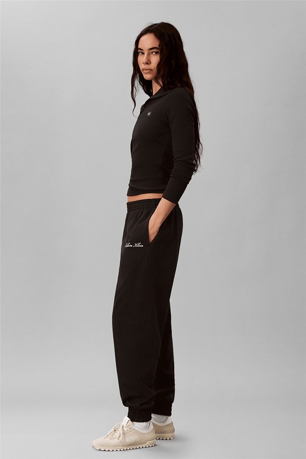 Calvin Klein Heavy Jersey Jogger- Graphic Kadın Pijama Altı Siyah