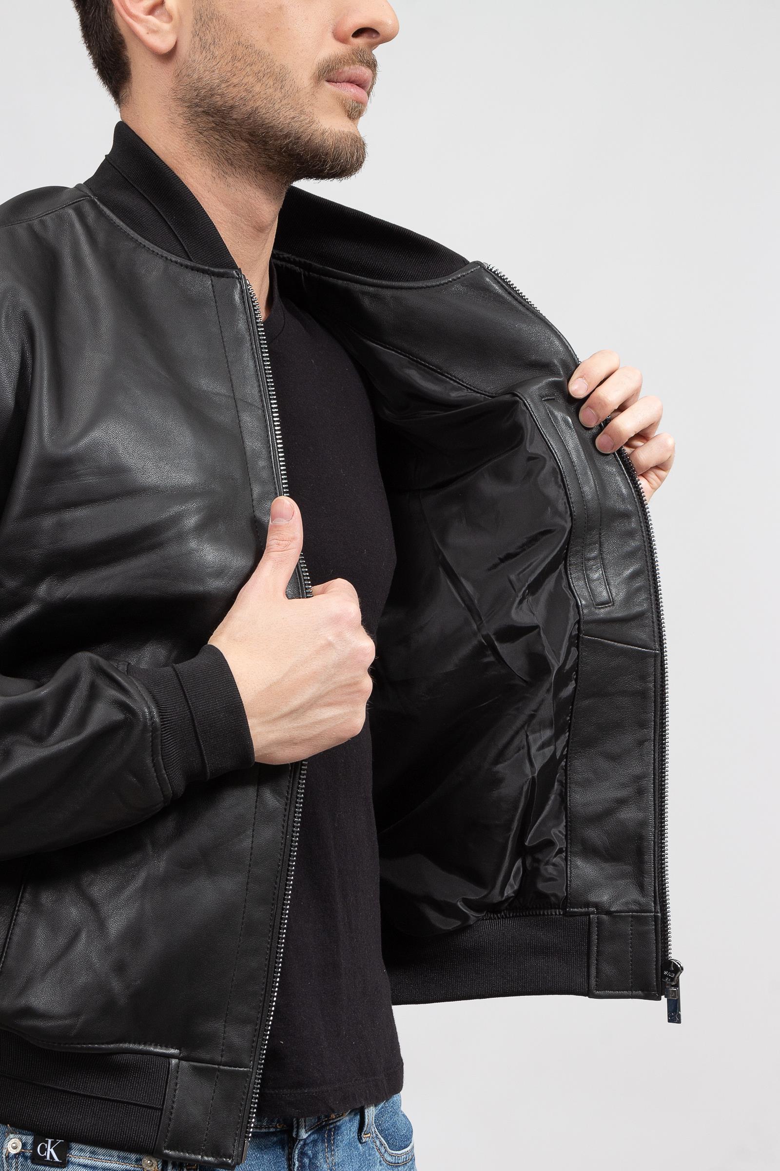 Calvin Klein Hero Bomber Erkek Deri Mont