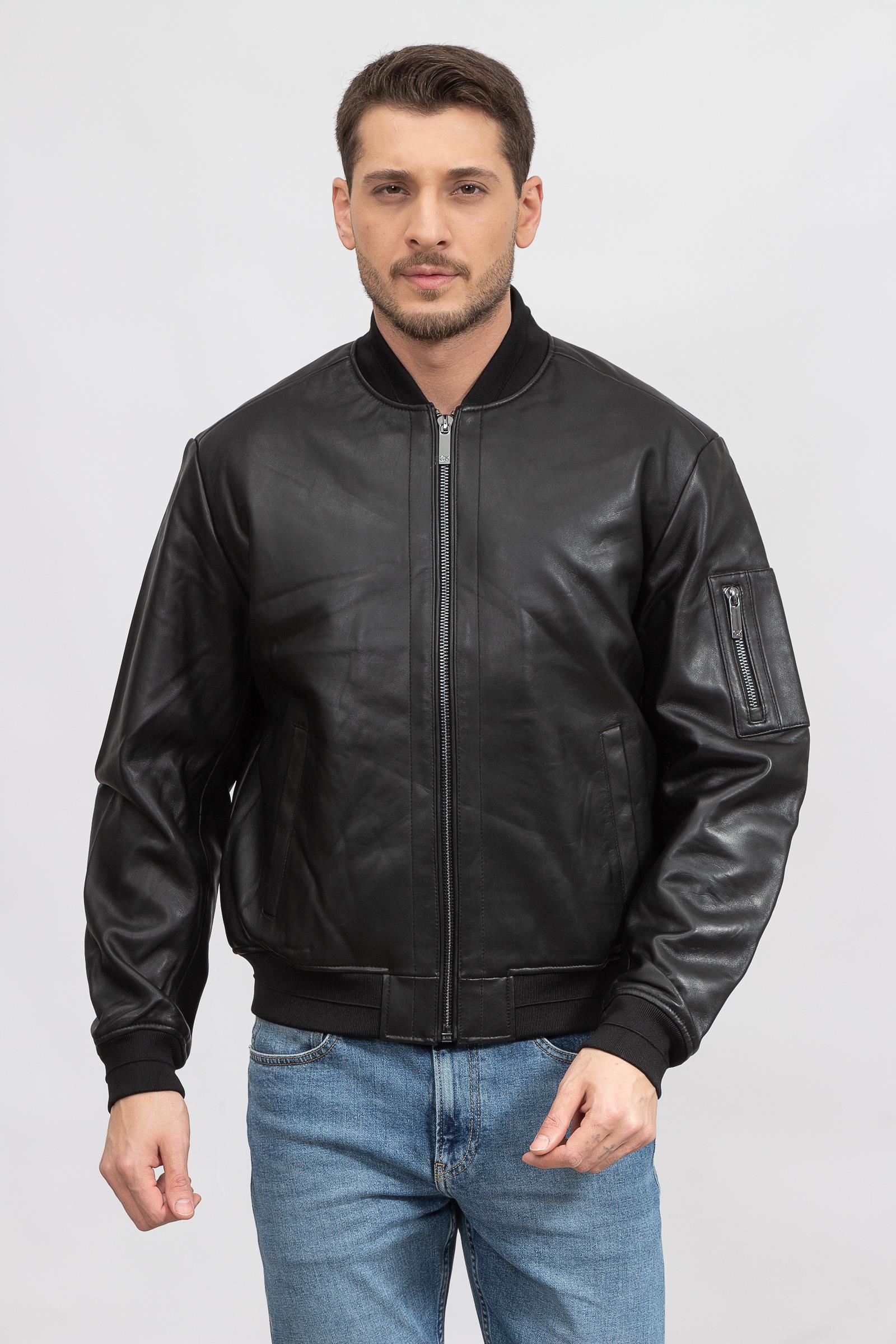 Calvin Klein Hero Bomber Erkek Deri Mont