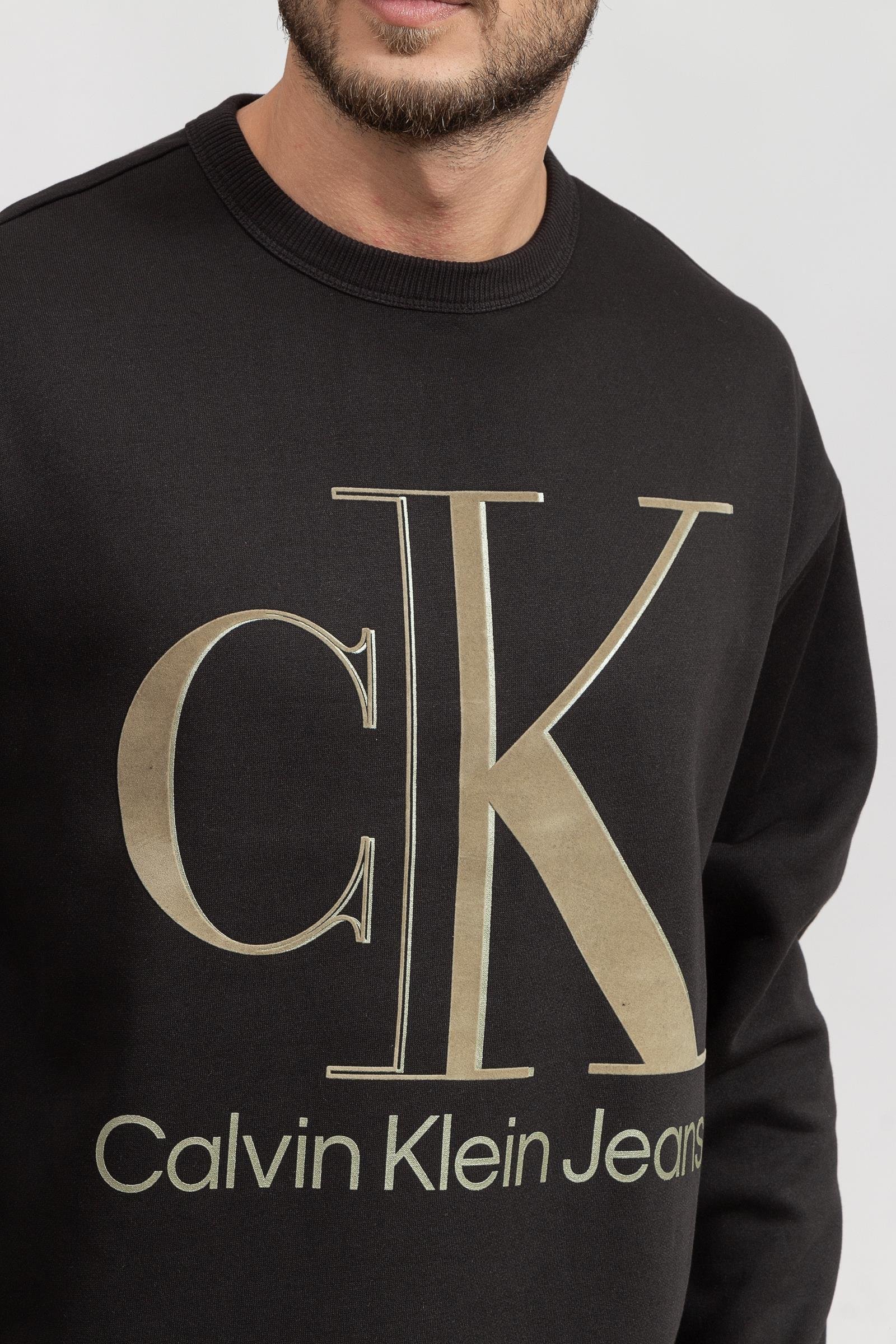 Calvin Klein High Shine Ck Instit Crew Neck Erkek Bisiklet Yaka Sweatshirt