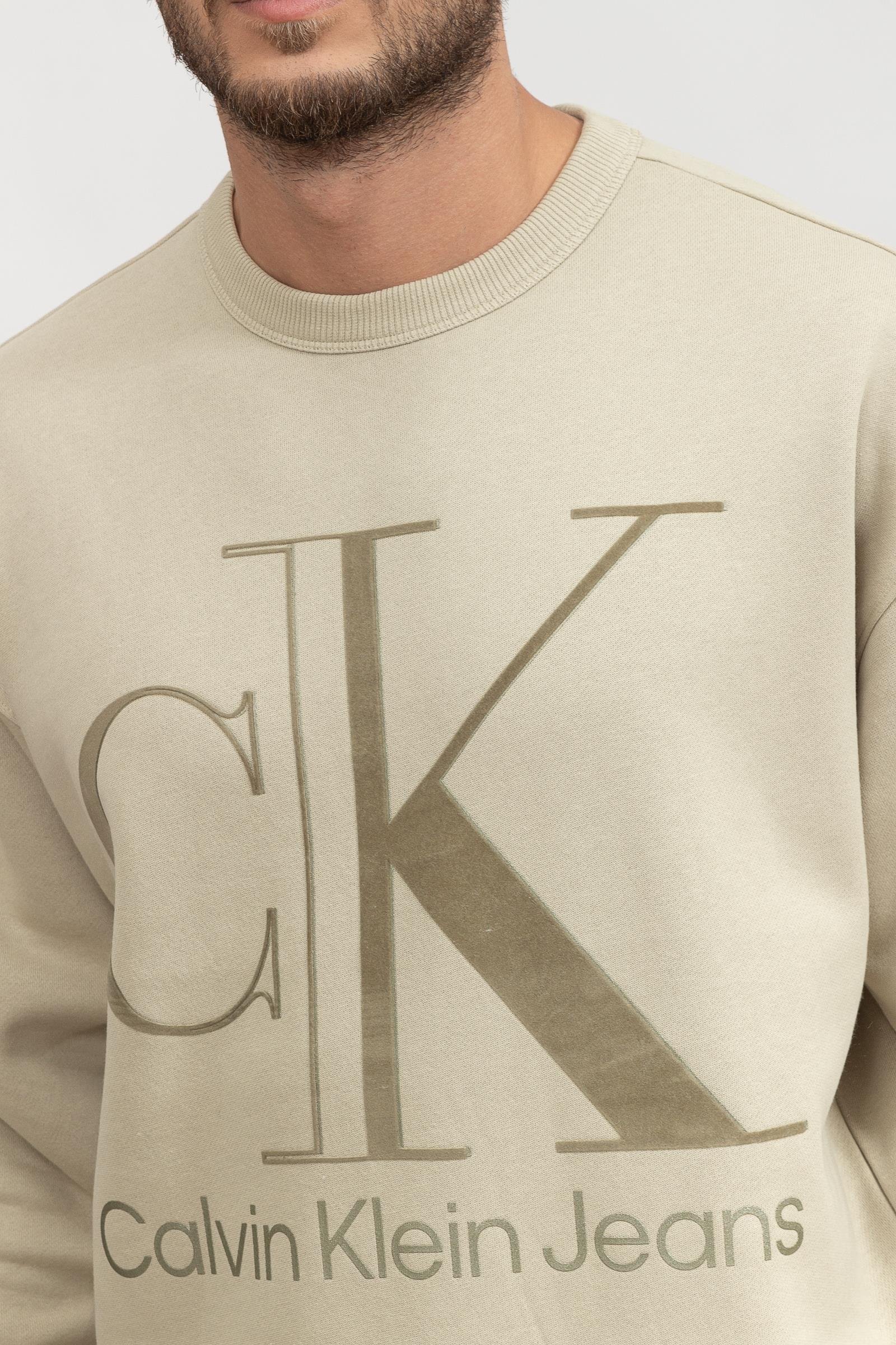 Calvin Klein High Shine Ck Instit Crew Neck Erkek Bisiklet Yaka Sweatshirt